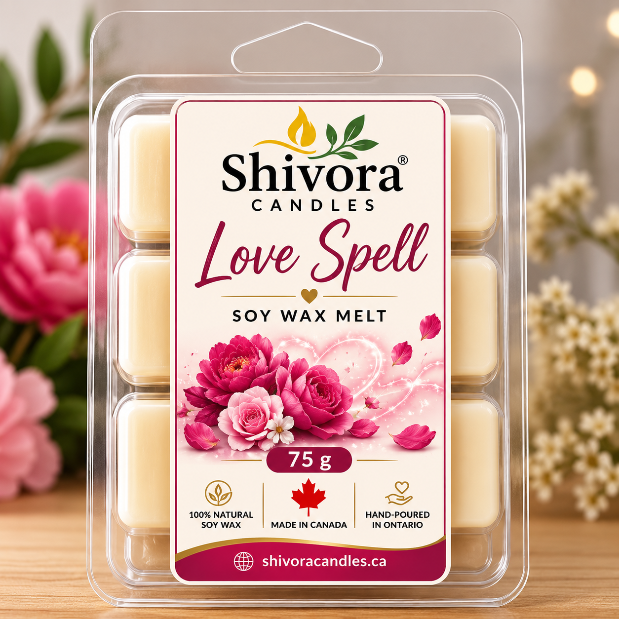 Love Spell Soy Wax Melt 75 g – Handmade Soy Wax Melt Made in Canada | Shivora Candles